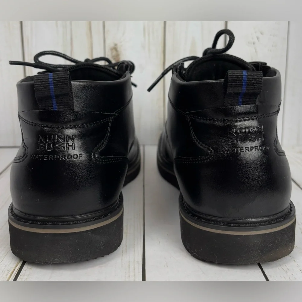 Nunn Bush Mens‎ 8.5M Black Waterproof Leather Chukka Boots Comfort Gel 84881-001